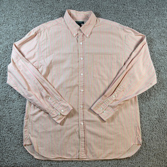 J. Crew Striped Button Down‎ Shirt Large preppy casual office career mens cotton - Picture 4 of 9